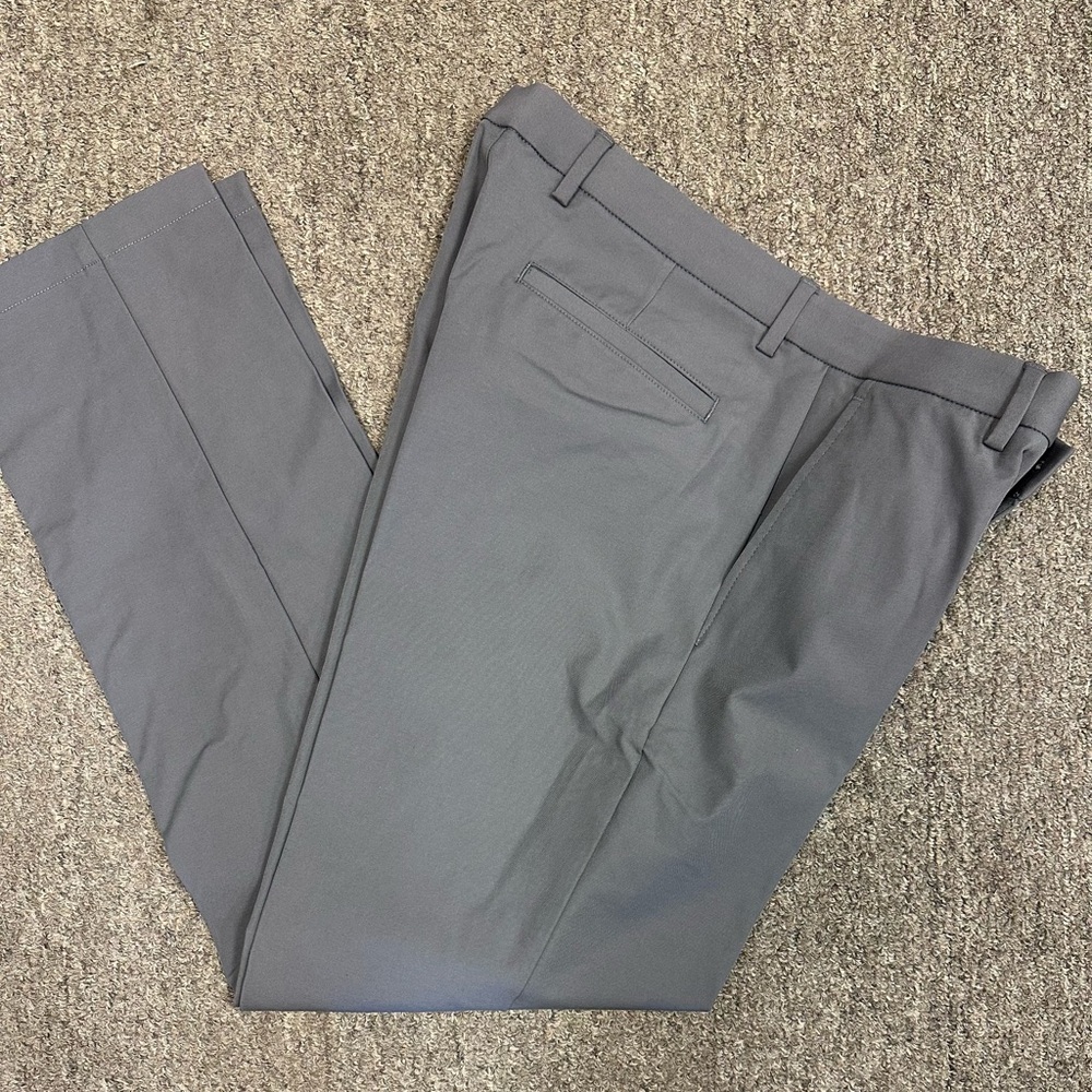 Michael Kors Gray Dress Pants Flat Front Straight Leg Stretch P33Wx32L - Picture 2 of 6